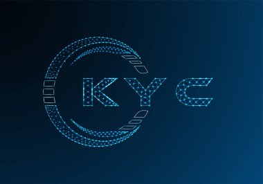 KYC düşük poli harfli logo vektör tasarımı. KYC düşük polyester logo tasarımı. Düşük polyester logo.