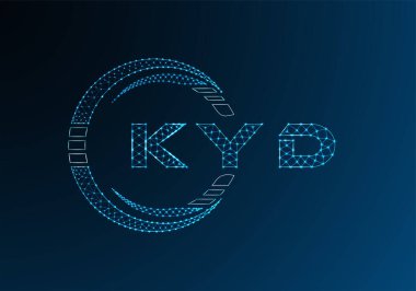 KYD düşük poli harfli logo vektör tasarımı. KYD düşük polyester logo tasarımı. Düşük polyester logo.