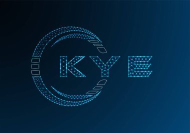 KYE düşük poli harfli logo vektör tasarımı. KYE düşük polyester logo tasarımı. Düşük polyester logo.