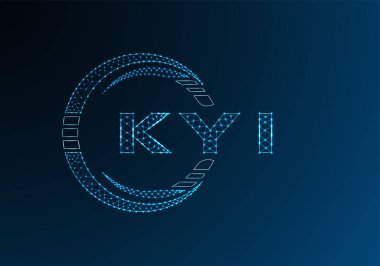 KYI düşük poli harfli logo vektör tasarımı. KYI düşük polyester logo tasarımı. Düşük polyester logo.