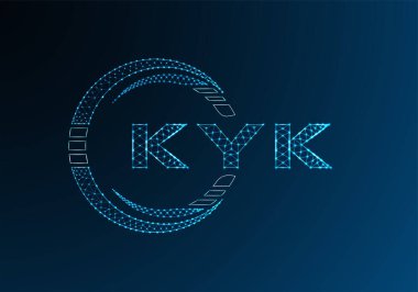 KYK düşük poli harfli logo vektör tasarımı. KYK alt poli logo tasarımı. Düşük polyester logo.