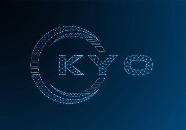 KYO düşük poli harfli logo vektör tasarımı. KYO düşük polyester logo tasarımı. Düşük polyester logo.