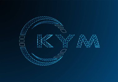 KYM düşük poli harfli logo vektör tasarımı. KYM alt poli logo tasarımı. Düşük polyester logo.