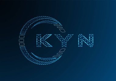 KYN düşük poli harfli logo vektör tasarımı. KYN alt poli logo tasarımı. Düşük polyester logo.