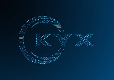 KYX düşük poli harfli logo vektör tasarımı. KYX düşük poli logo tasarımı. Düşük polyester logo.