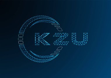 KZU düşük poli harfli logo vektör tasarımı. KZU düşük polyester logo tasarımı. Düşük polyester logo.
