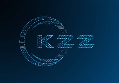 KZZ düşük poli harfli logo vektör tasarımı. KZZ düşük polyester logo tasarımı. Düşük polyester logo.