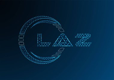 LAZ düşük poli harfli logo vektör tasarımı. LAZ düşük polyester logo tasarımı. Düşük polyester logo.