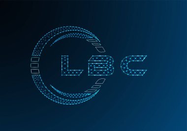 LBC düşük poli harfli logo vektör tasarımı. LBC düşük polyester logo tasarımı. Düşük polyester logo.