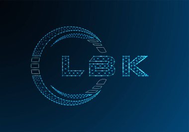 LBK düşük poli harfli logo vektör tasarımı. LBK düşük polyester logo tasarımı. Düşük polyester logo.