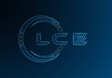 LCE düşük poli harfli logo vektör tasarımı. LCE düşük poli logo tasarımı. Düşük polyester logo.