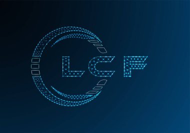 LCF düşük poli harfli logo vektör tasarımı. LCF düşük polyester logo tasarımı. Düşük polyester logo.