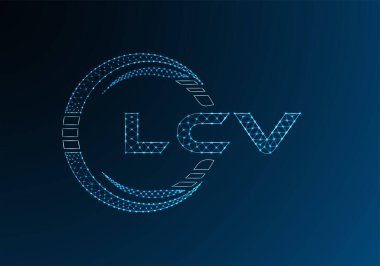LCV düşük poli harfli logo vektör tasarımı. LCV düşük polyester logo tasarımı. Düşük polyester logo.