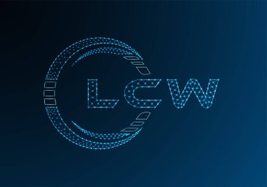 LCW düşük poli harfli logo vektör tasarımı. LCW düşük polyester logo tasarımı. Düşük polyester logo.