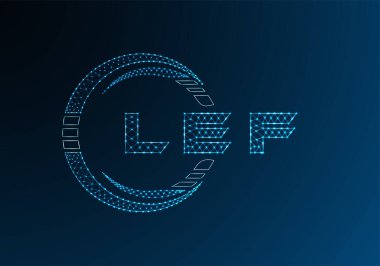 LEF düşük poli harfli logo vektör tasarımı. LEF düşük poli logo tasarımı. Düşük polyester logo.