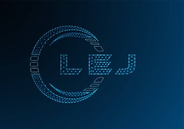 LEJ düşük poli harfli logo vektör tasarımı. LEJ alt poli logo tasarımı. Düşük polyester logo.