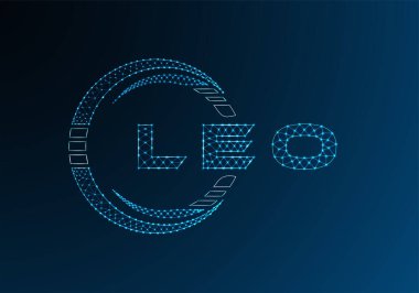 LEO düşük poli harfli logo vektör tasarımı. LEO düşük poli logo tasarımı. Düşük polyester logo.