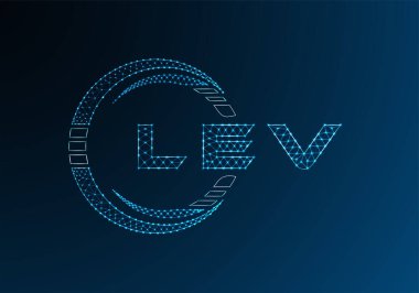 LEV düşük poli harfli logo vektör tasarımı. LEV düşük poli logo tasarımı. Düşük polyester logo.