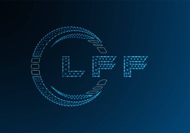 LFF düşük poli harfli logo vektör tasarımı. LFF düşük polyester logo tasarımı. Düşük polyester logo.