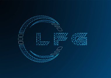 LFG düşük poli harfli logo vektör tasarımı. LFG düşük polyester logo tasarımı. Düşük polyester logo.