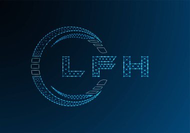 LFH düşük poli harfli logo vektör tasarımı. LFH düşük polyester logo tasarımı. Düşük polyester logo.