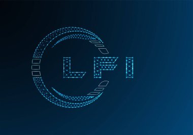 LFI düşük poli harfli logo vektör tasarımı. LFI düşük polyester logo tasarımı. Düşük polyester logo.