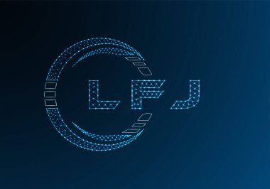 LFJ düşük poli harfli logo vektör tasarımı. LFJ düşük polyester logo tasarımı. Düşük polyester logo.