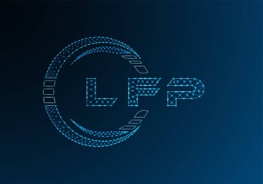 LFP düşük poli harfli logo vektör tasarımı. LFP düşük polyester logo tasarımı. Düşük polyester logo.