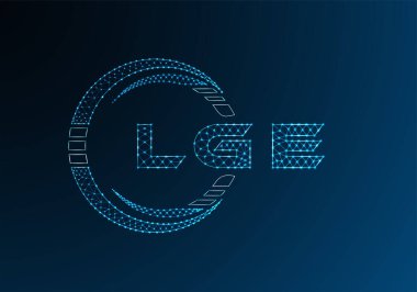 LGE düşük poli harfli logo vektör tasarımı. LGE düşük poli logo tasarımı. Düşük polyester logo.