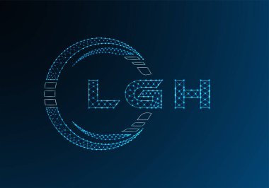 LGH düşük poli harfli logo vektör tasarımı. LGH düşük polyester logo tasarımı. Düşük polyester logo.