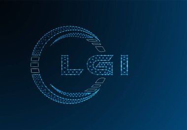 LGI düşük poli harfli logo vektör tasarımı. LGI düşük polyester logo tasarımı. Düşük polyester logo.