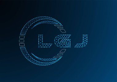 LGJ düşük poli harfli logo vektör tasarımı. LGJ düşük polyester logo tasarımı. Düşük polyester logo.