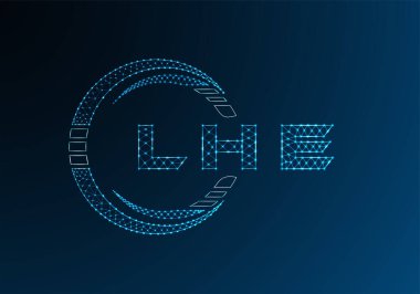 LHE düşük poli harfli logo vektör tasarımı. LHE düşük polyester logo tasarımı. Düşük polyester logo.