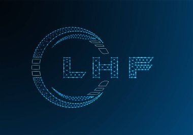 LHF düşük poli harfli logo vektör tasarımı. LHF düşük polyester logo tasarımı. Düşük polyester logo.