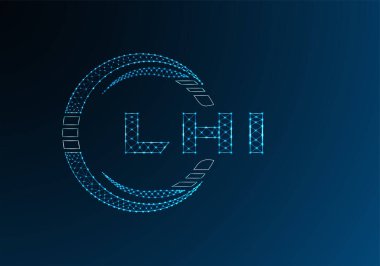 LHI düşük poli harfli logo vektör tasarımı. LHI düşük poli logo tasarımı. Düşük polyester logo.