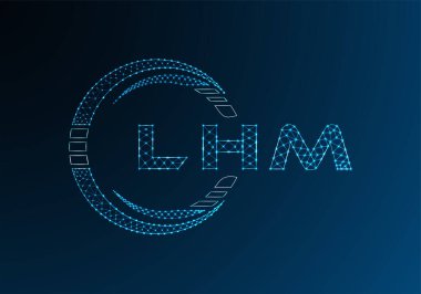 LHM düşük poli harfli logo vektör tasarımı. LHM düşük polyester logo tasarımı. Düşük polyester logo.