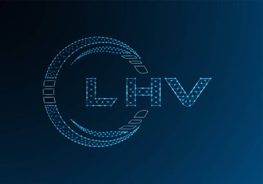 LHV düşük poli harfli logo vektör tasarımı. LHV düşük polyester logo tasarımı. Düşük polyester logo.