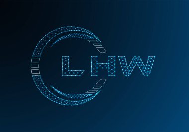 LHW düşük poli harfli logo vektör tasarımı. LHW düşük polyester logo tasarımı. Düşük polyester logo.