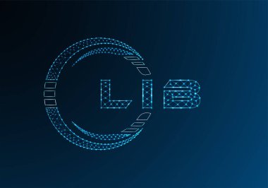 LIB düşük poli harfli logo vektör tasarımı. LIB düşük poli logo tasarımı. Düşük polyester logo.