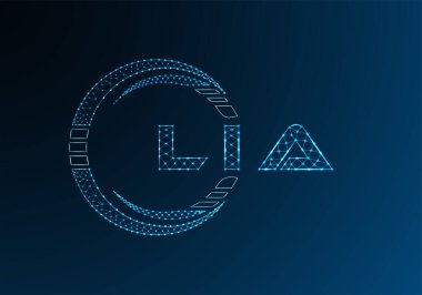 LIA düşük poli harfli logo vektör tasarımı. LIA düşük polyester logo tasarımı. Düşük polyester logo.