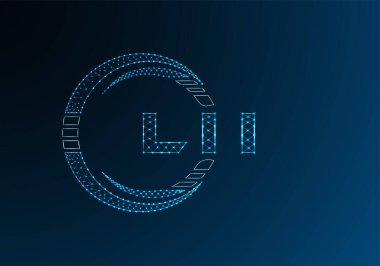 LII düşük poli harfli logo vektör tasarımı. LII düşük polyester logo tasarımı. Düşük polyester logo.