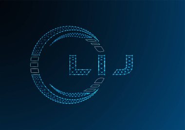 LIJ düşük poli harfli logo vektör tasarımı. LIJ düşük poli logo tasarımı. Düşük polyester logo.