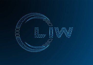 LIW düşük poli harfli logo vektör tasarımı. LIW düşük polyester logo tasarımı. Düşük polyester logo.