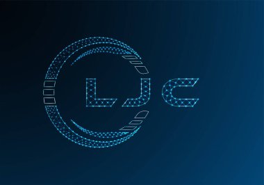 LJC düşük poli harfli logo vektör tasarımı. LJC düşük polyester logo tasarımı. Düşük polyester logo.