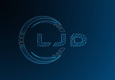 LJD düşük poli harfli logo vektör tasarımı. LJD düşük polyester logo tasarımı. Düşük polyester logo.