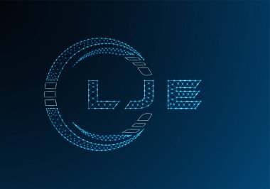 LJE düşük poli harfli logo vektör tasarımı. LJE düşük polyester logo tasarımı. Düşük polyester logo.