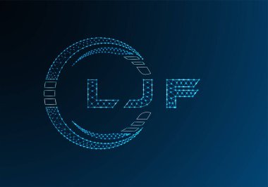 LJF düşük poli harfli logo vektör tasarımı. LJF düşük polyester logo tasarımı. Düşük polyester logo.