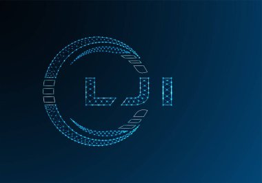 LJI düşük poli harfli logo vektör tasarımı. LJI düşük polyester logo tasarımı. Düşük polyester logo.