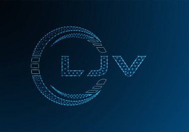 LJV düşük poli harfli logo vektör tasarımı. LJV düşük polyester logo tasarımı. Düşük polyester logo.