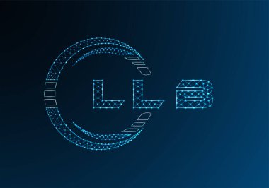 LLB düşük poli harfli logo vektör tasarımı. LLB düşük polyester logo tasarımı. Düşük polyester logo.